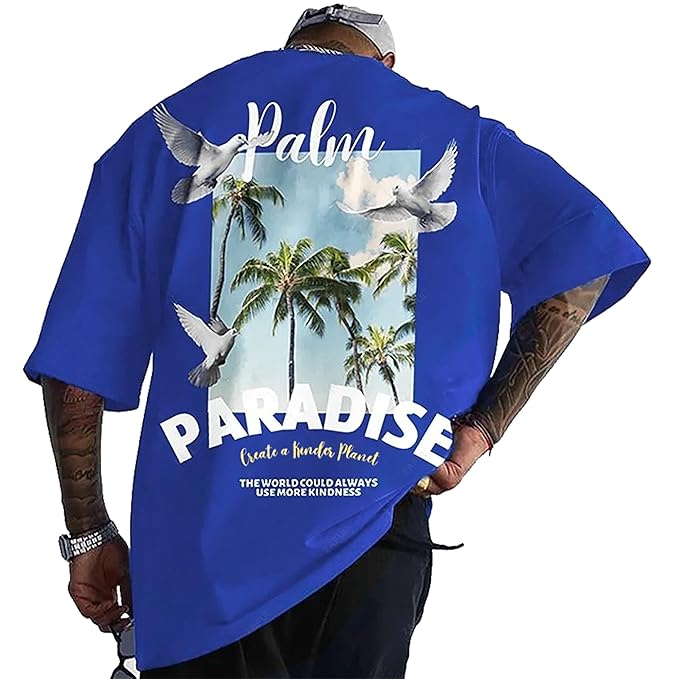Palm Paradise Aesthetic Tree | Tropical Vibes Oversized T-Shirt